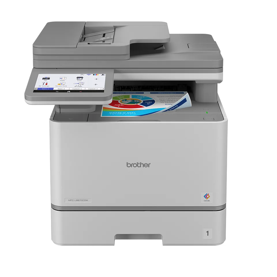 Multifuncional Láser Color Brother Valor MFCL8970CDW - hasta 33 ppm B/N/Color, Full dúplex, Gigabit Ethernet, Wifi 2.4/5GHz, Cama Plana Tamaño Oficio