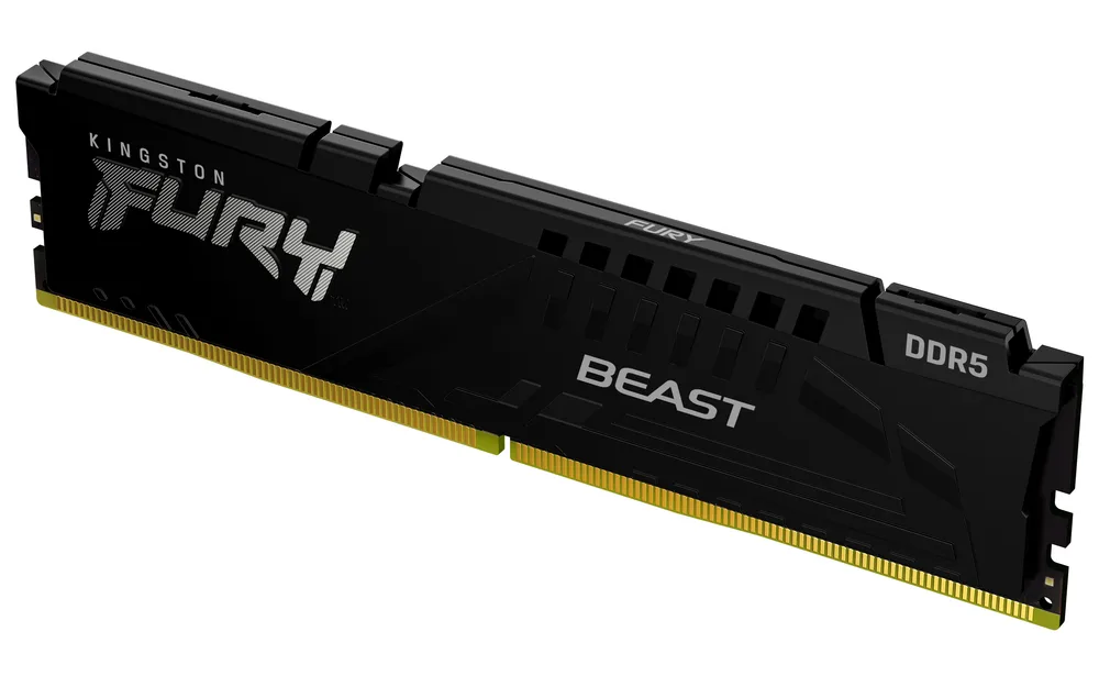 MEMORIA RAM KINGSTON DIMM DDR5 16GB 5600MT/S FURY BEAST BLACK EXPO CL36 288PIN 1.25V C/DISIPADOR DE CALOR P/PC/GAMER/ALTO RENDIMIENTO KF556C36BBE-16