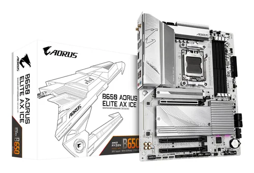 Tarjeta Madre Gigabyte ATX B650 AORUS ELITE AX ICE - SAM5, AMD B650, HDMI, 192GB DDR5 para AMD B650 A ELITE AX ICE