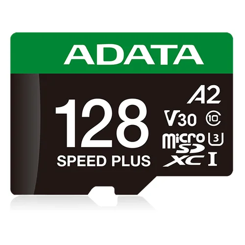 Micro Secure Digital ADATA SPEED PLUS microSDXC UHS-I U3 Clase 10 - SD 6.0, V30 128GB Clase 10 (A2), Velocidad de lectura / escritura 180/160 MB/s