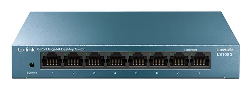 Switch de 8 Puertos Gigabit Tp-link LS108G para Escritorio Plug And Play con Carcasa de Acero Azul