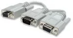 328302 Cable Y para VGA - Conecta una fuente VGA a dos cables de monitor VGA, Longitud 15cm, Color Gris MANHATTAN Color blanco