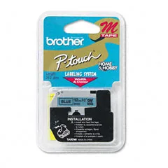 Etiqueta azul continua plástica no laminada Brother M531 - de 12 mm de ancho x 8 mts de largo. Impresión en negro Térmica directa