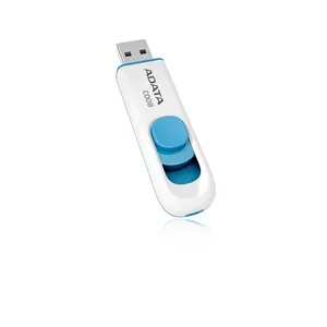 Memorias Memoria Flash USB ADATA 16GB USB 2.0 C008 Retractil Blanco-Azul (AC008-16G-Rwe)