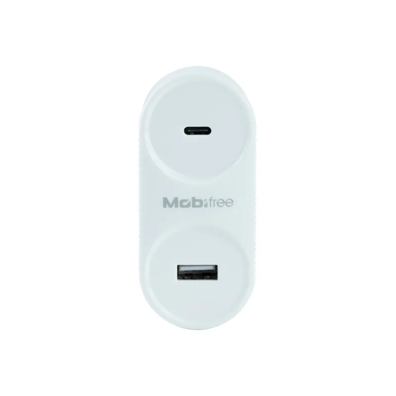 Cargador Mobifree Cargador de pared USB y Tipo C - Color blanco, Pared, Corriente alterna, USB, 1 MB-923354