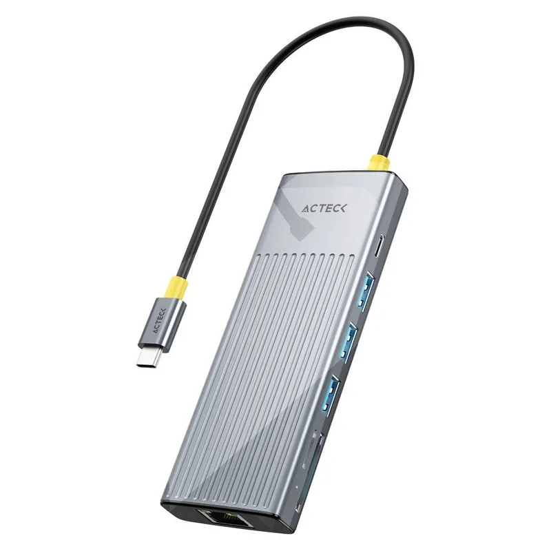 Hub USB 9 en 1 Nexus Dock PRO HN930 ACTECK HUB 9 en 1 Gris AC-944618