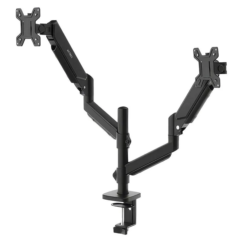 Soporte Doble Monitor ENFORCE MOTION SM728 ACTECK Soporte Articulado para Doble Monitor con Ajuste de Altura y C-Clamp 9 kg AC-944748