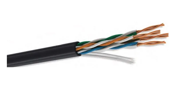 Cable UTP CAT5e para exterior - 4 pares, bobina de 305 mts, 100 cobre, color negro CONDUMEX 664464