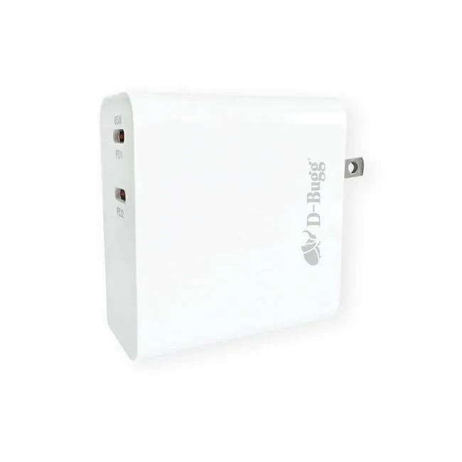 CARG PARED DBUGG TIPO C 65W DB-PD64 Cargador de pared / Con conectores duales de carga ultra rápida / Trabaja con potencia de 65 W