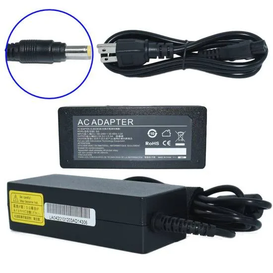 Cargador de Laptop GENERICO 65W AC-HP-Amarilla - 65W - 18.5V, 3.5A, (4.8*1.7) HP, Negro 65W AC-HP Punta Amarilla