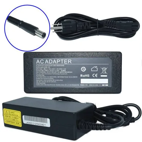 Cargador / Adaptador para Laptop AC-Dell GENERICO de 65W 19.5V 3.34A (7.4*5.0) Adaptador de Corriente 65W 19.5V-3.34A