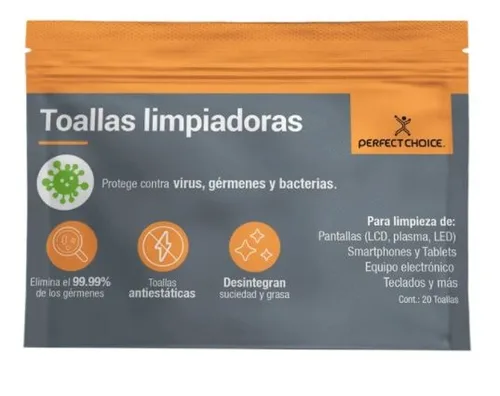 Toallas limpiadoras PERFECT CHOICE - Paños húmedos, LCD/TFT/Plasma PC-030270
