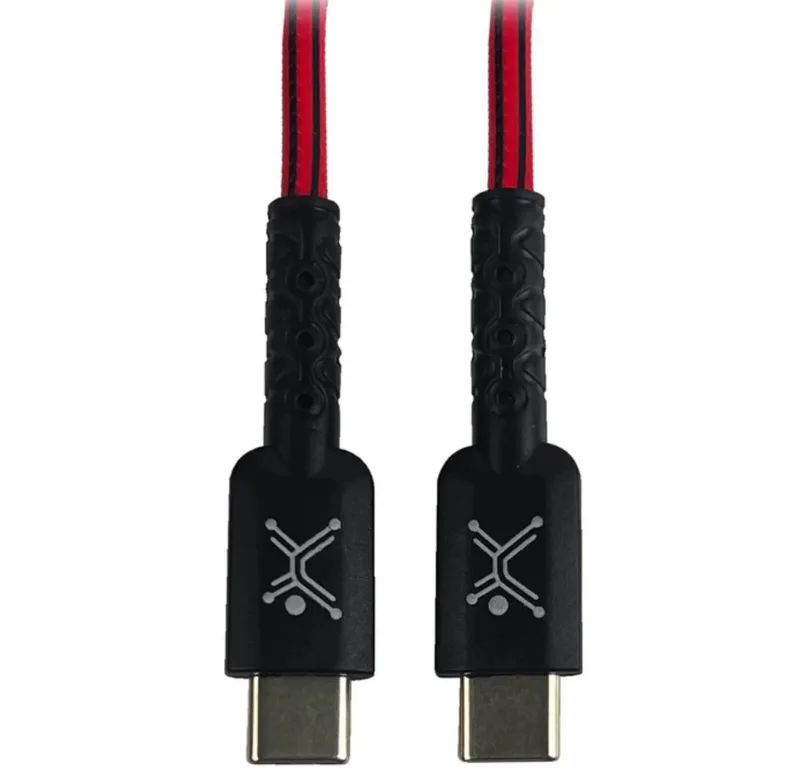 Cable USB Tipo C Carga Rápida para tu Smartphone 1mtr de Longitud Color Rojo/ Negro| PERFECT CHOICE 1 m PC-101697