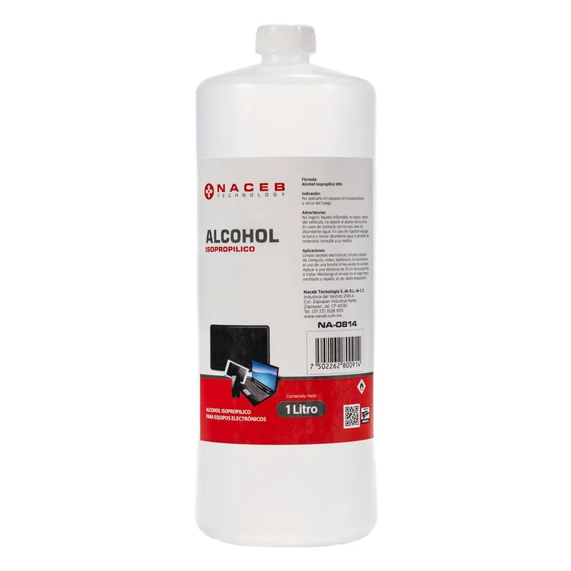 Alcohol isopropílico - 1Lt, Mantenerlo alejado del calor, superficies calinetes, llamas al descubierto y otras fuentes de ignicion, 836g, No