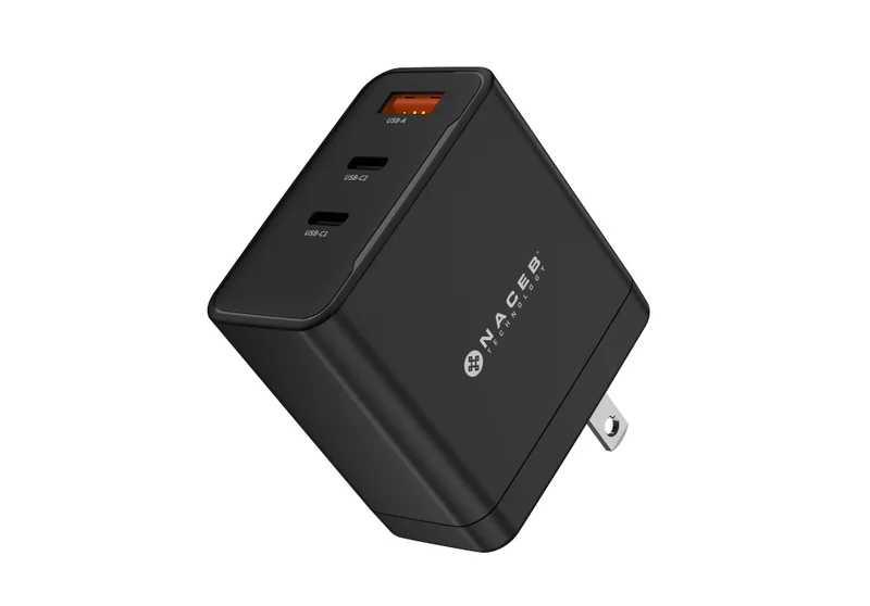 NACEB CARGADOR DE PARED GaN USB-A + USB-C + USB-C 65W NA-0144 Naceb Technology