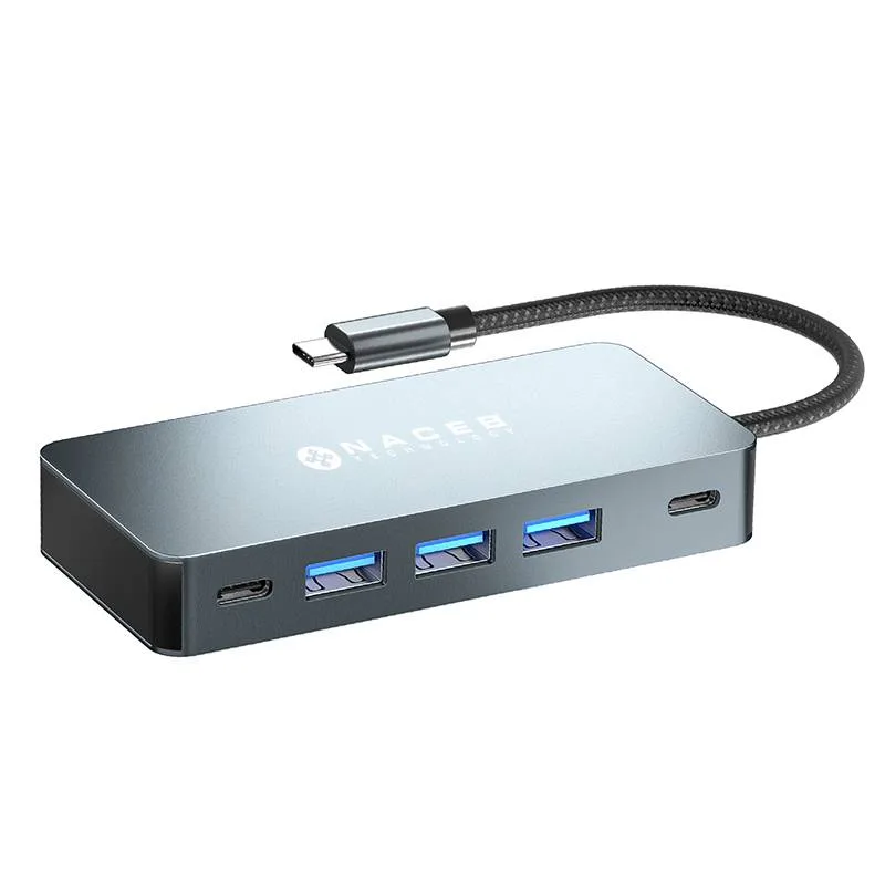 Naceb Adaptador Usb-c 7 en 1 Dual Hdmi 4K+USB-C+PD100W+3*USB3.0 NA-0147 Naceb Technology 7 puertos