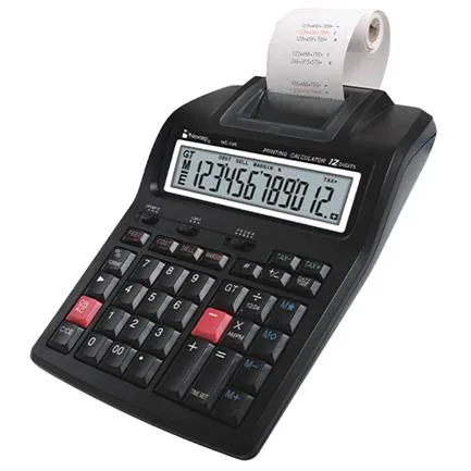 Calculadora Sumadora Nextep NE-195 con Impresora 2 colores con 12 Dígitos - 35 teclas medidas 17cm por 24 cm utiliza rollos de tinta IR-40T
