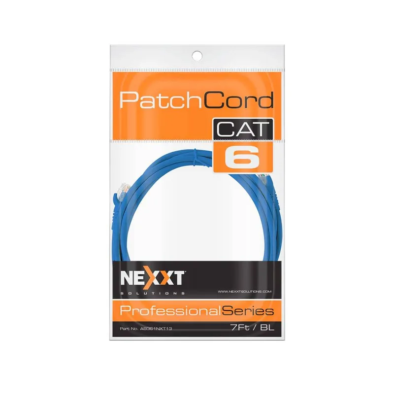 Cable patch cord Cat.6 UTP - multifilar, con revestimiento tipo CM, 2.31M, Azul 24AWG NEXXT AB361NXT13
