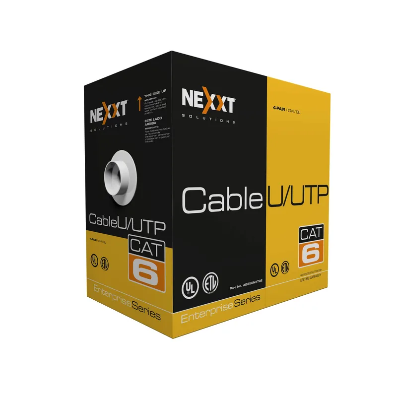 Bobina de Cable Cat.6 UTP - revestimiento tipo CM, 305M, Azul Enterprise 100 Cobre 23 AWG NEXXT AB356NXT02