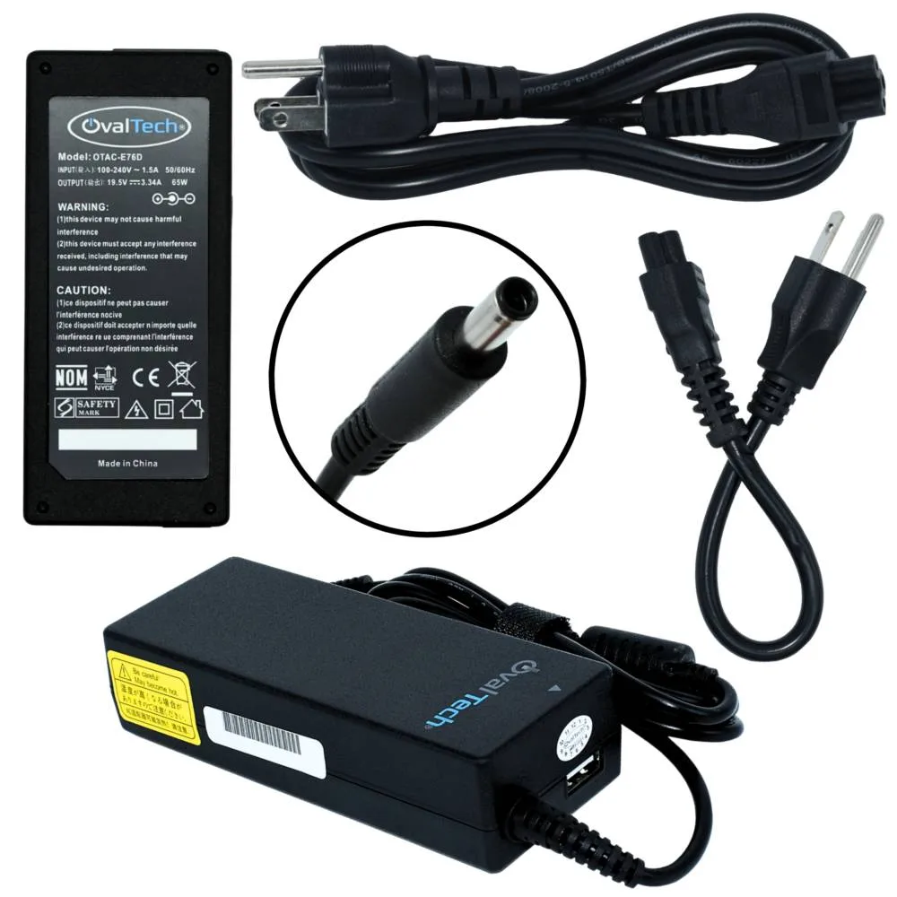 Adaptador / Cargador de corriente para Laptop OTAC-E76D OVALTECH de 65W 19.5V/3.34A C/Blíster + USB Punta 4.5×3.0