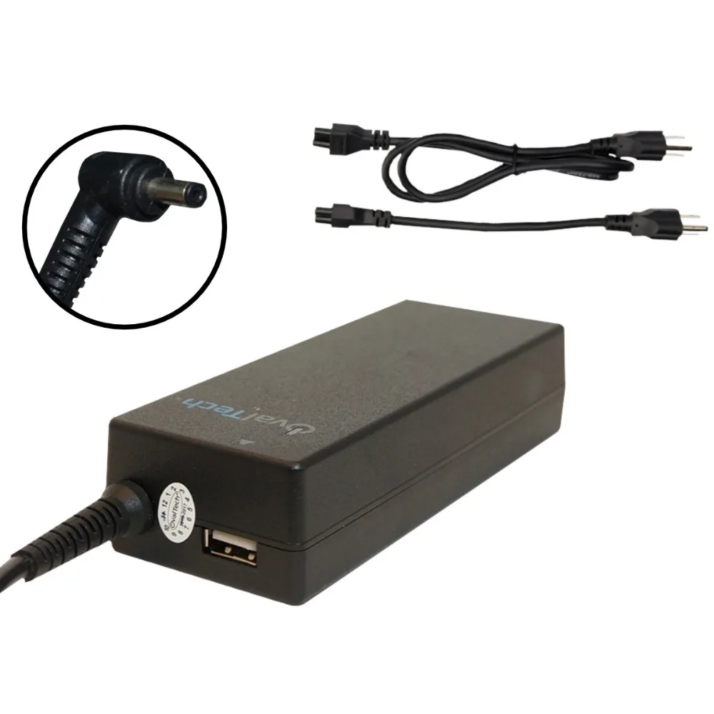 Cargador / Adaptador para Laptop OVALTECH OTAC-E65 de 33W 19V-1.75A (4.0*1.35) 19V/1.75AH + USB
