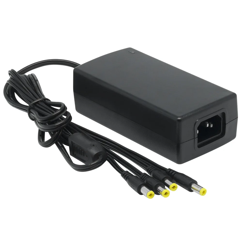 Fuente de alimentacion - 12V/5A con 4 salidas PROVISION-ISR Negro PR-12V5A-4