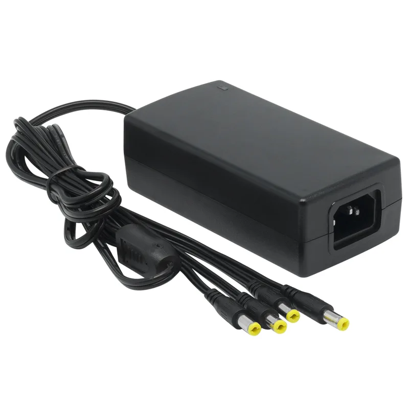 Fuente de alimentacion - 12V/5A con 4 salidas PROVISION-ISR Negro PR-12V5A-4