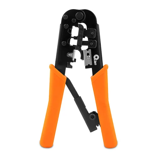 Qian Pinza Ponchadora 3 en 1 para Cable Utp CAT3 - CAT5, CAT5E, CAT6 Conectores RJ11 Y RJ45, Pelado, Corte, Prensado Mod. QYZ-042CT Acero