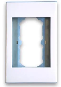 Tapa - Faceplate de 2 Paneles para Jack - Ensamble Fácil Y Seguro a Presión, Línea Elite, Metálico, Blanco, Brobotix 938283