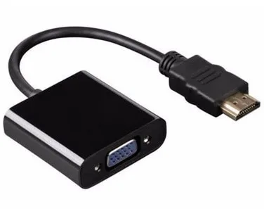 Convertidor Hdmi Macho a Vga Hembra - Negro, Largo: 24.5CM, Brobotix, 110910N