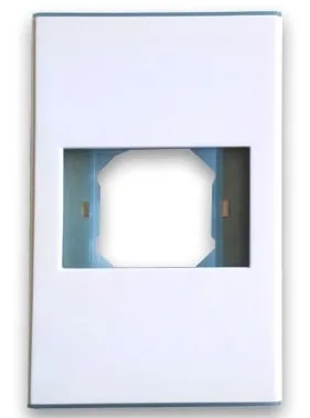 Tapa - Faceplate de 1 Panel para Jack - Ensamble Fácil Y Seguro a Presión, Línea Elite, Metálico, Blanco, Brobotix 938276