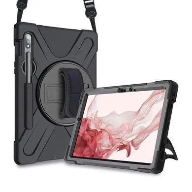 Funda Protector C/correa - Uso Rudo, Giro 360º, P/samsung Galaxy S9, 11 Pulgadas, C/mica, X710/X706/X700/X510/T870/T875, Brobotix 6005576
