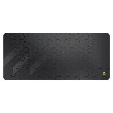 Mousepad Gaming - superficie extra suave y antiderrapante, repelente al agua, bordes cocidos, resistente, 40x90x.03 cms, gris, BROBOTIX 6007099 Negro