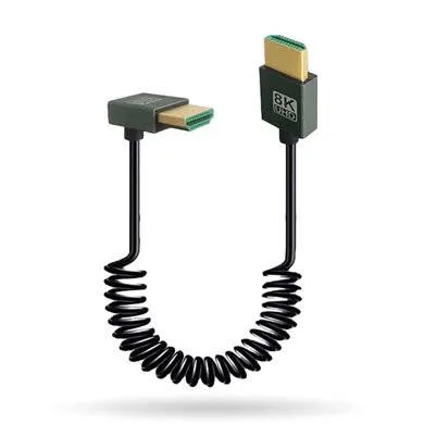 Cable Hdmi V2.0 Tipo Espiral de 30-80 CM; Hdmi Macho a Hdmi Macho Resolucion 8K@60HZ - 406351, Brobotix Negro