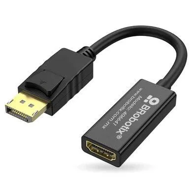 Adaptador Displayport Macho a Hdmi Hembra - 15CM, Color Negro, Brobotix 406641