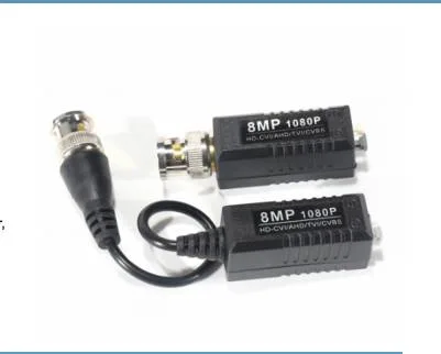 SAXXON VB-03 Par de transceptores pasivos (Video Baluns) soporta 8MP 4k a 150m - 4MP a 200m, 1080p a 250m, 720p a 300m en CVI. 2 terminales Push