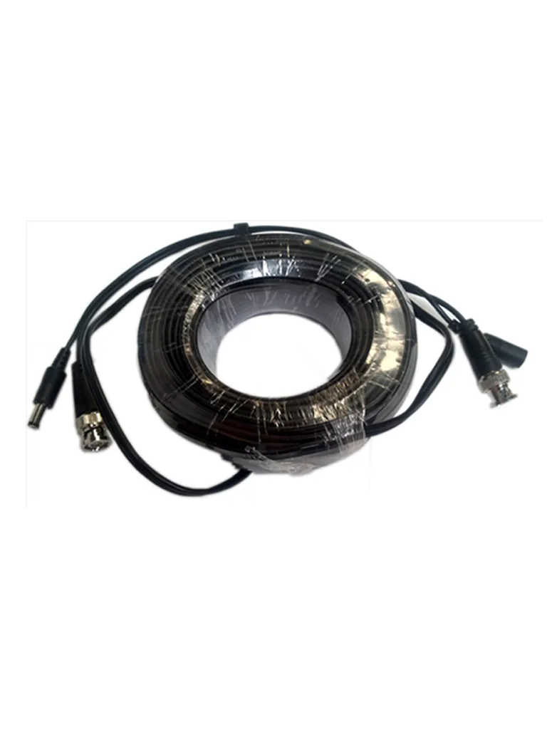 SAXXON WB0110C- Cable de 10 Metros Armado para Video y Energia/ Para Camaras Hasta 8 Megapixeles/ con Conectores BNC y de Energía Negro