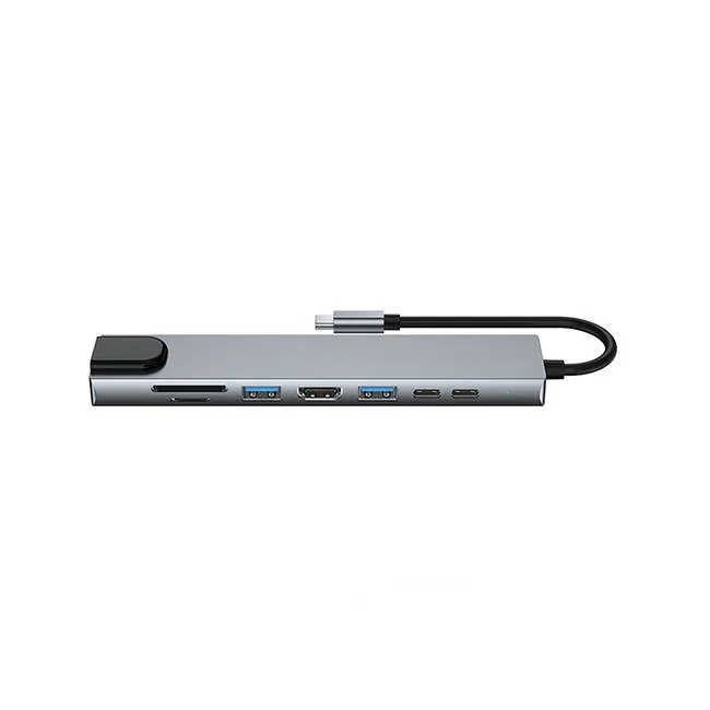 DockStation HUB DBUGG 8 EN 1 UB GR UB81 Hub 8 en 1 UB81 Urban Balance. Con cables USB 3.0 o 2.0 - HDMI y USB Tipo C. Entrada para tarjeta SD Gris