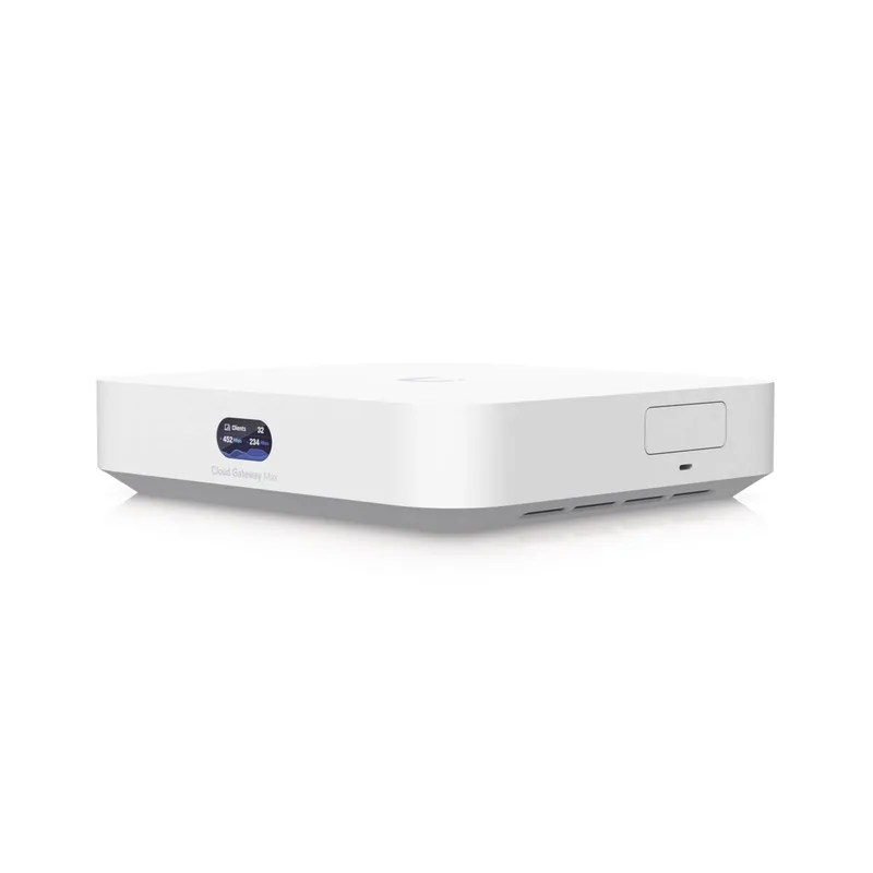 Ubiquiti UCG-MAX - Cloud Gateway UniFi - 4 puertos LAN de 2.5GbE, 1 puerto intercambiable a WAN, 1 puerto WAN de 2.5GbE, Balanceo de carga, 1.5Gbps