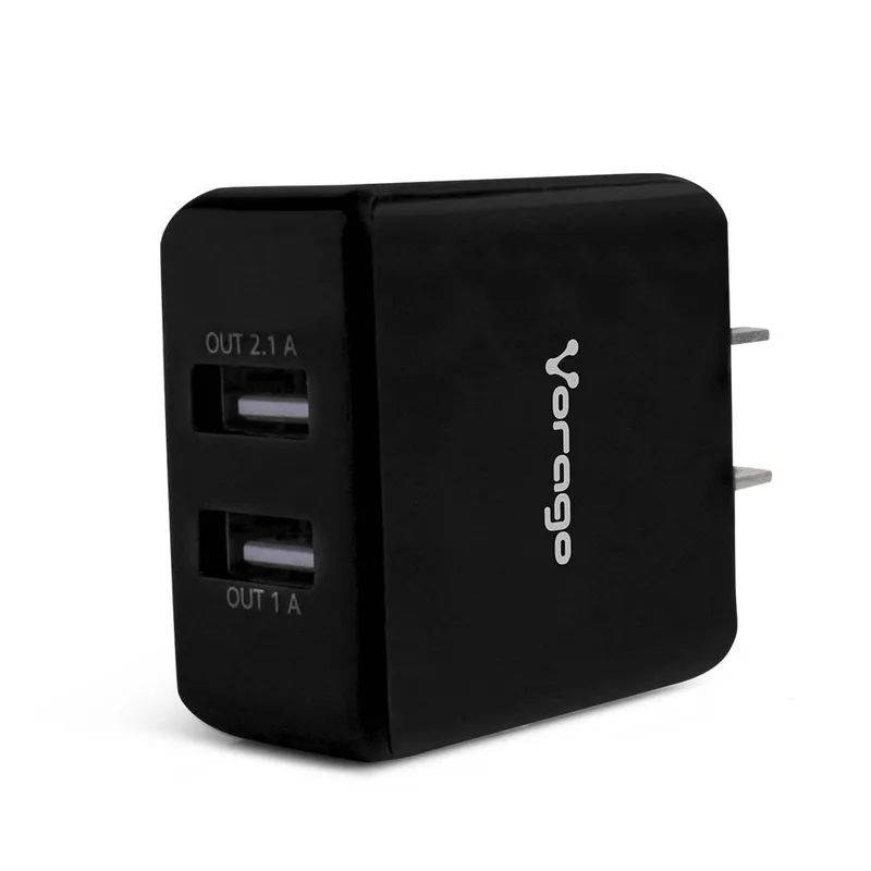 Cargador para Pared Vorago AU-106 con 2 Puertos Usb Negro AU-106-BK