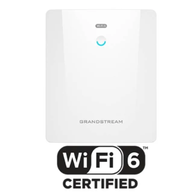 Punto de Acceso Wifi 6 - 2, 5 Gigabit con PoE/PoE+, admin en la nube(Gratuito), exterior, MIMO, Cobertura hasta 300 mts y 512 usuarios Grandstream