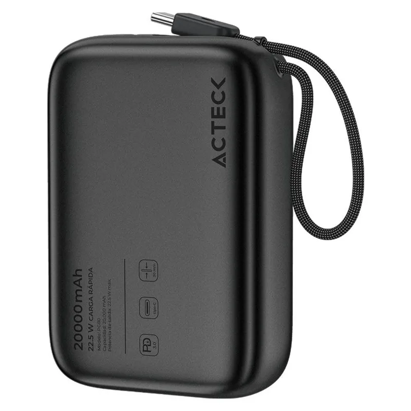 Cargador Powerbank Acteck Energon GO Plug Max PG80 Cargador Powerbank 20 - 000 mAh 20000 mAh AC-945608