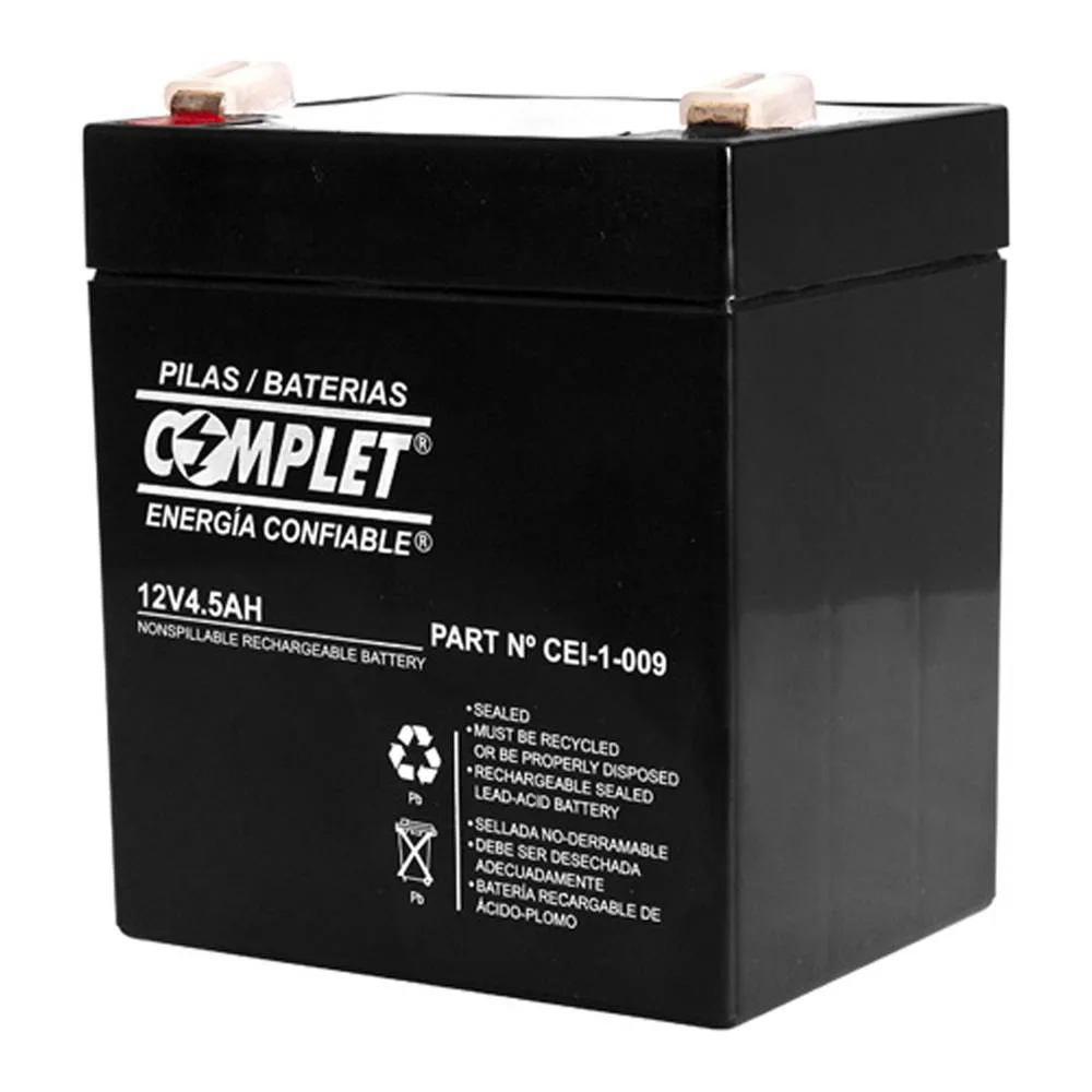 Batería Plomo Ácido COMPLET 12V 4.5 Ah. Garantía 12 meses CEI-1-009