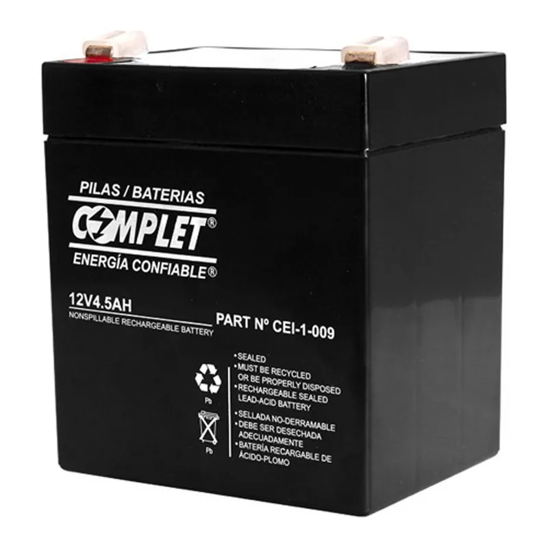 Batería Plomo Ácido COMPLET 12V 4.5 Ah. Garantía 12 meses CEI-1-009