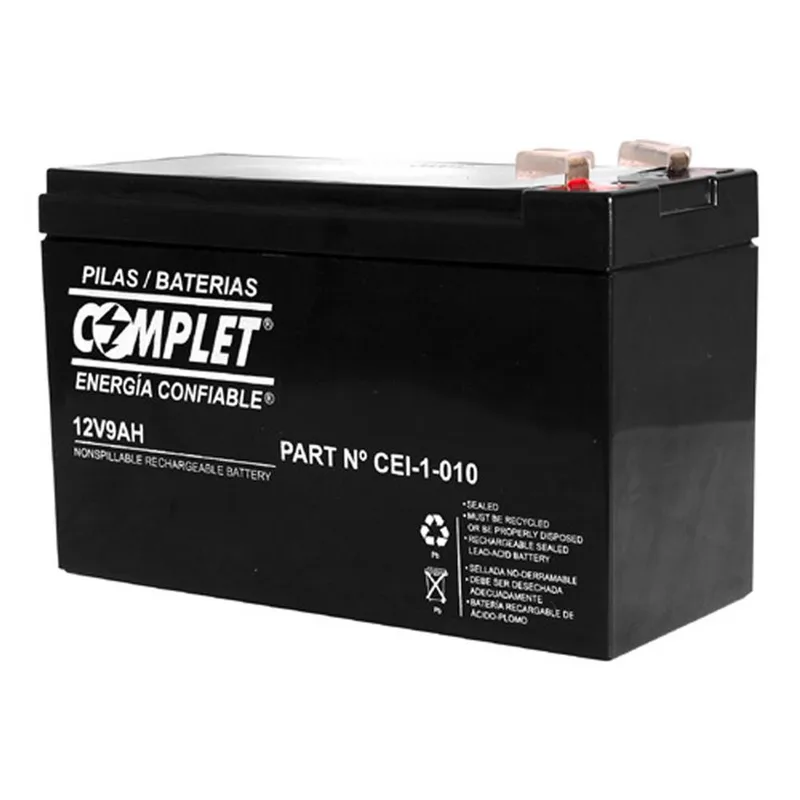 Batería Plomo Ácido COMPLET 12V 9Ah. Garantía 12 meses 9 AH CEI-1-010
