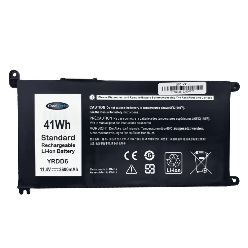 OTD1VX1H Bateria 11.4V para Dell Inspiron 7586 3583 3493 5482 5485 5481 5593 5491 5591 3310 5594 5585 3582 3584 3593 5493 548 Marca Ovaltech