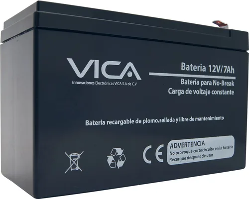 Batería de Reemplazo VICA 12V/7A - Tipo de acumulador: Plomo/Paquete sellado libre de mantenimiento - Tiempo de vida útil 5 años aprox 12 V 7 AH