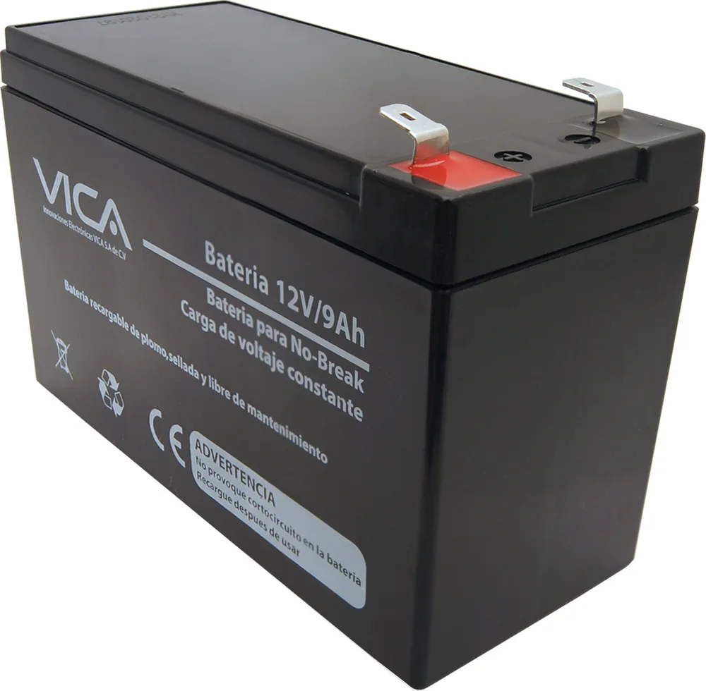 Batería de Reemplazo VICA 12V/9A - Tipo de acumulador: Plomo/Paquete sellado libre de mantenimiento - Tiempo de vida útil 5 años aprox VIC12-9A 12 V