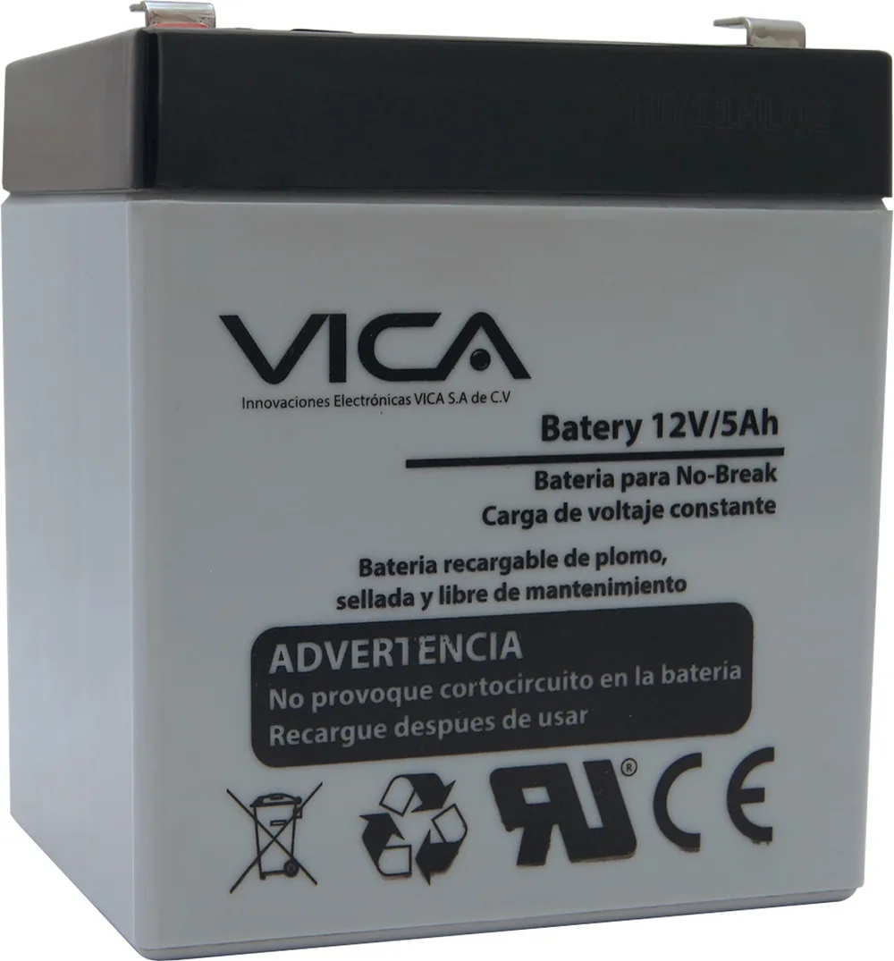 Batería de Reemplazo VICA 12V/5A - Tipo de acumulador: Plomo/Paquete sellado libre de mantenimiento - Tiempo de vida útil 5 años aprox VIC12-5A 5 AH