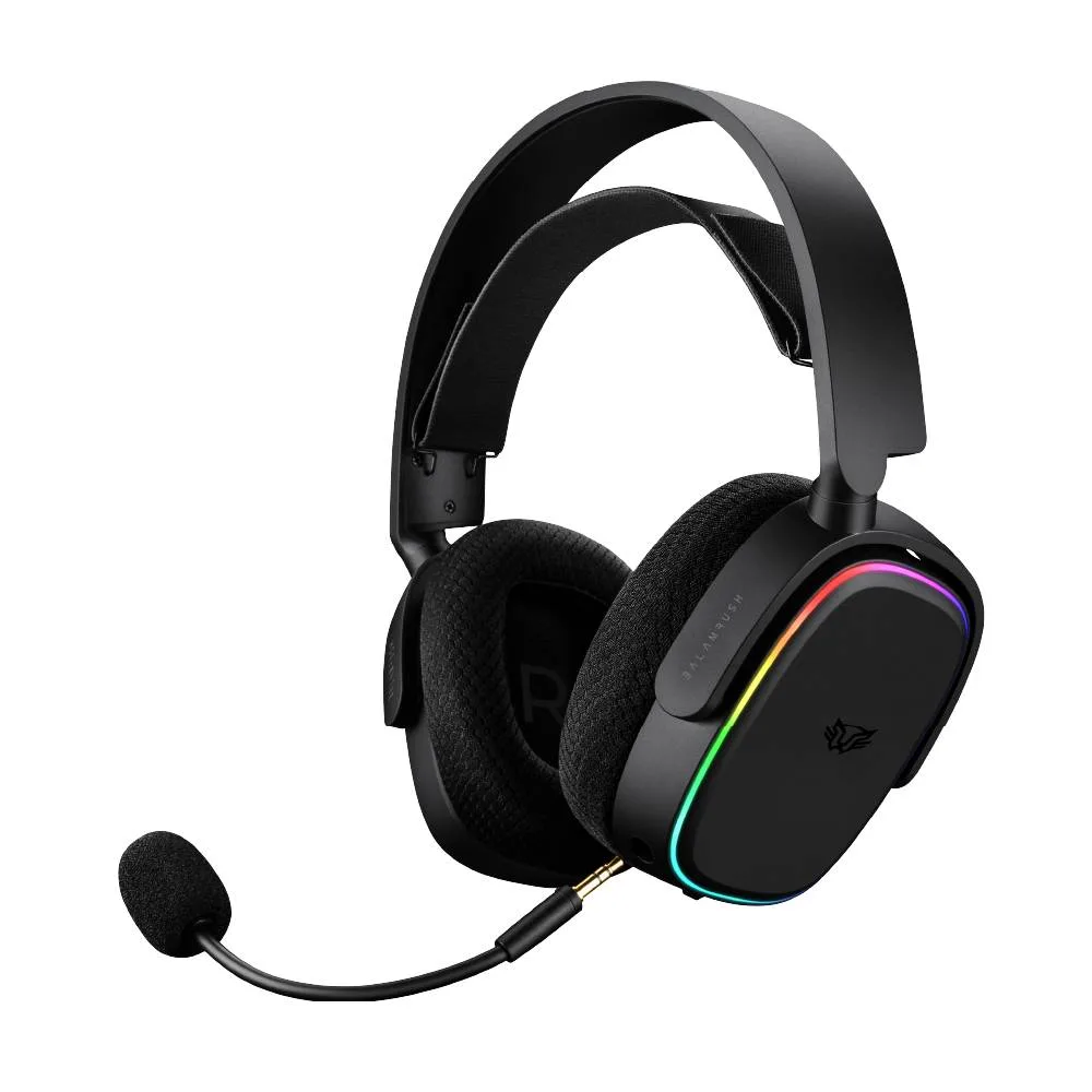Audífonos 7.1ch Inalámbricos Aeon HS999 Balam Rush Conexión BT/ RF 2.4ghz - Micrófono desmontable, Bandas y carcazas intercambiables Negro BR-936934
